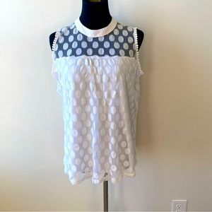 Eve & Maddie Sheer Polka Dot Blouse Size L